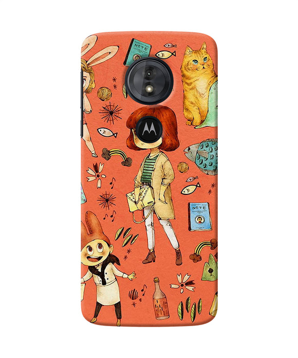 Canvas Little Girl Print Moto G6 Play Back Cover