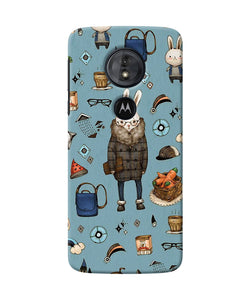 Canvas Rabbit Print Moto G6 Play Back Cover