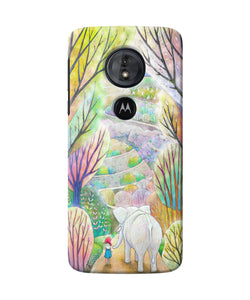 Natual Elephant Girl Moto G6 Play Back Cover