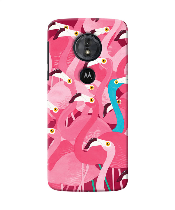 Abstract Sheer Bird Pink Print Moto G6 Play Back Cover