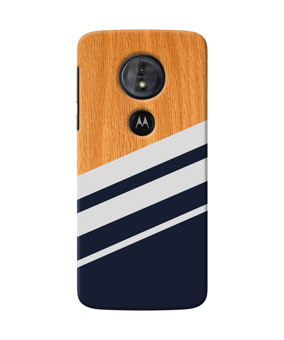 Black And White Wooden Moto G6 Play Back Cover