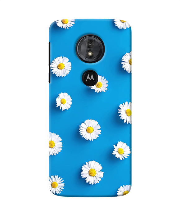 White Flowers Moto G6 Play Back Cover