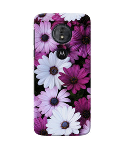 White Violet Flowers Moto G6 Play Back Cover