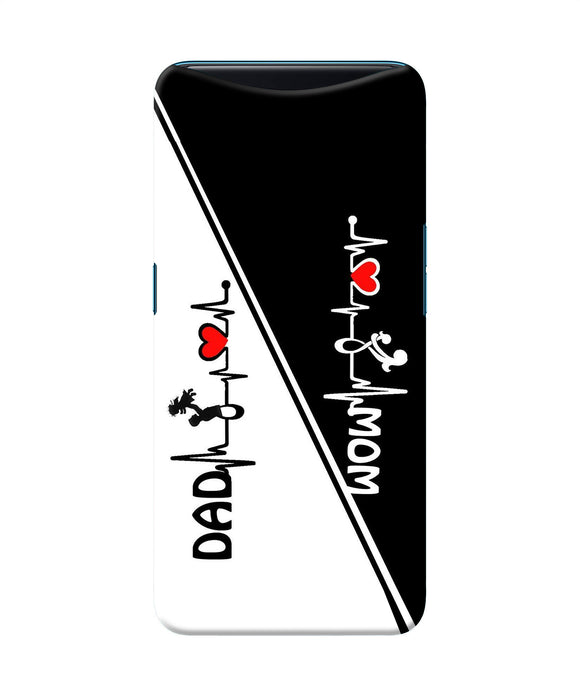 Mom Dad Heart Line Black And White Oppo Find X Back Cover