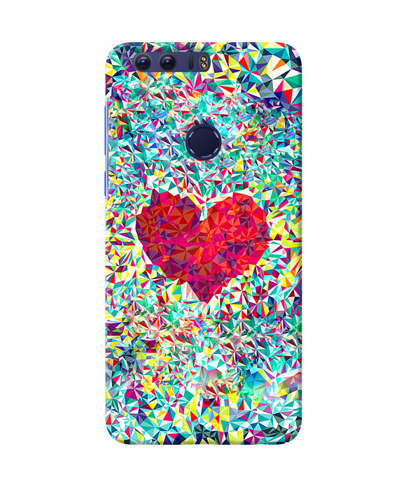 Red Heart Print Honor 8 Back Cover