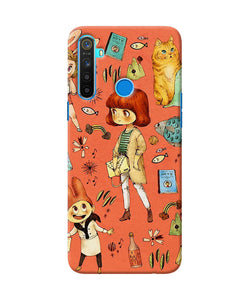 Canvas Little Girl Print Realme 5 / 5i / 5s Back Cover