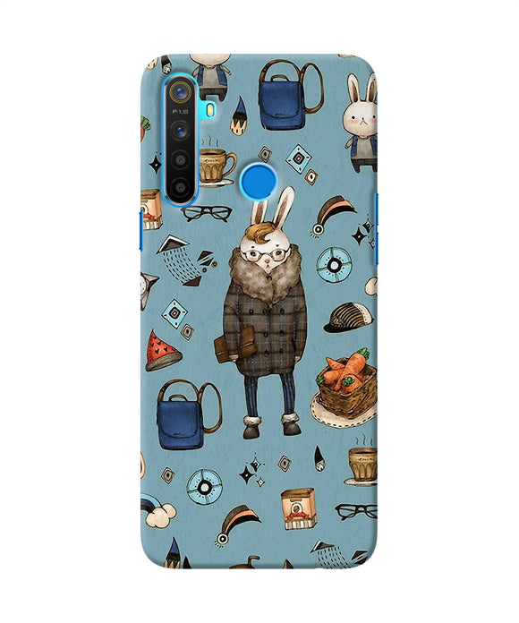 Canvas Rabbit Print Realme 5 / 5i / 5s Back Cover