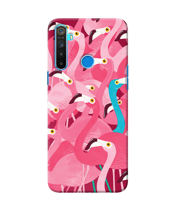 Abstract Sheer Bird Pink Print Realme 5 / 5i / 5s Back Cover