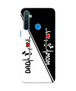 Mom Dad Heart Line Black And White Realme 5 / 5i / 5s Back Cover