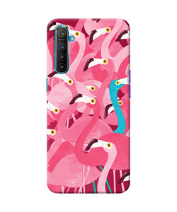 Abstract Sheer Bird Pink Print Realme Xt / X2 Back Cover