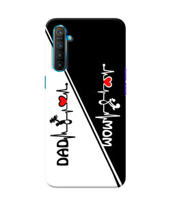 Mom Dad Heart Line Black And White Realme Xt / X2 Back Cover