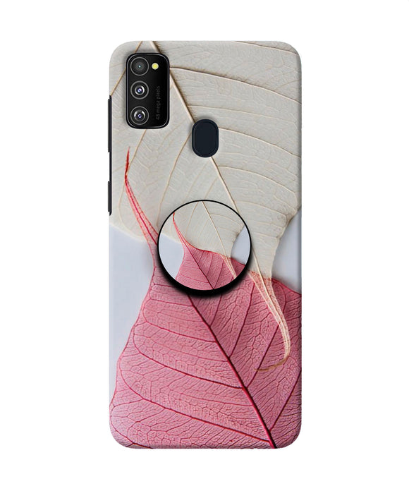 White Pink Leaf Samsung M30s Pop Case