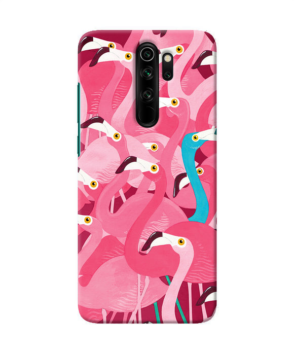 Abstract Sheer Bird Pink Print Redmi Note 8 Pro Back Cover