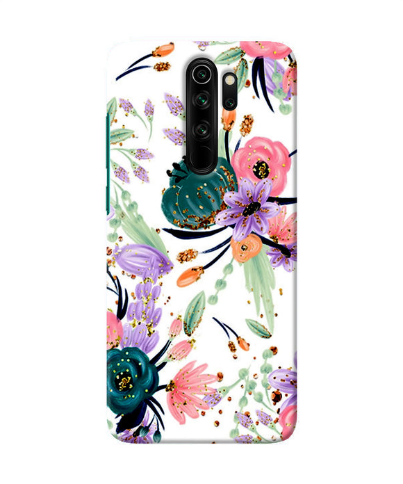 Abstract Flowers Print Redmi Note 8 Pro Back Cover