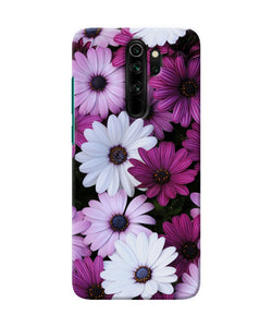 White Violet Flowers Redmi Note 8 Pro Back Cover