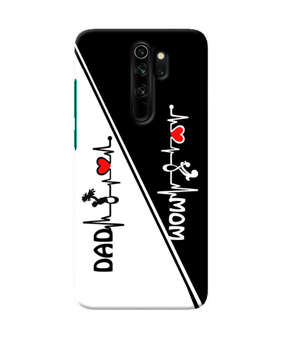 Mom Dad Heart Line Black And White Redmi Note 8 Pro Back Cover