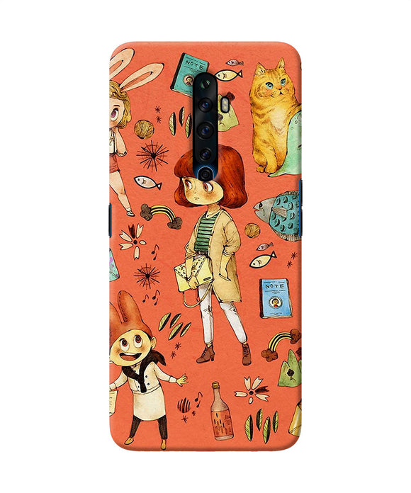 Canvas Little Girl Print Oppo Reno2 Z Back Cover