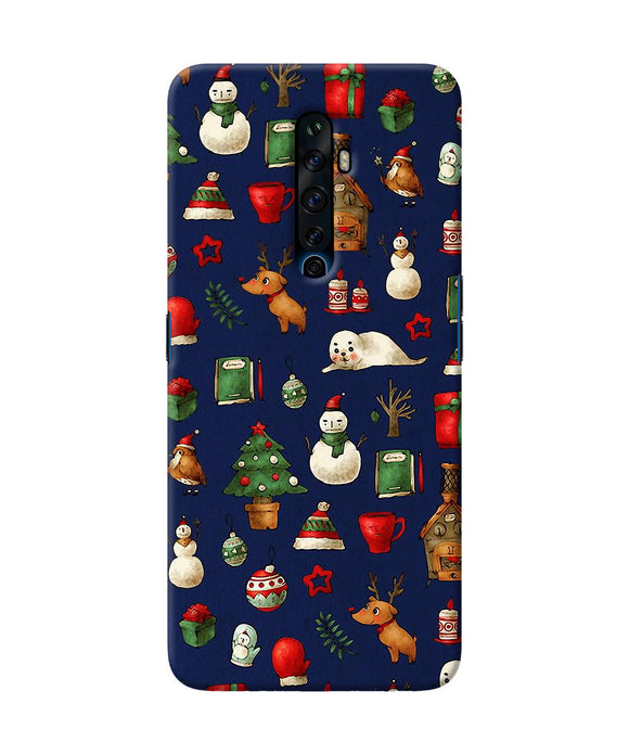 Canvas Christmas Print Oppo Reno2 Z Back Cover