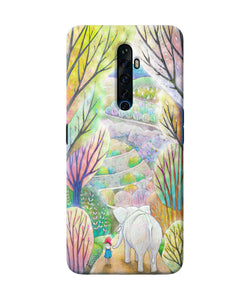 Natual Elephant Girl Oppo Reno2 Z Back Cover