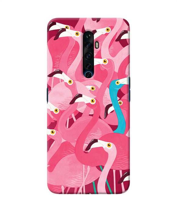 Abstract Sheer Bird Pink Print Oppo Reno2 Z Back Cover