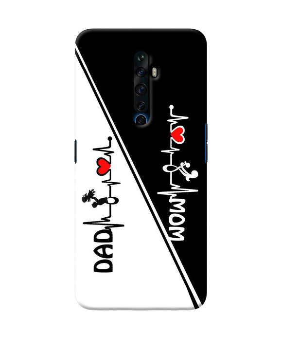 Mom Dad Heart Line Black And White Oppo Reno2 Z Back Cover