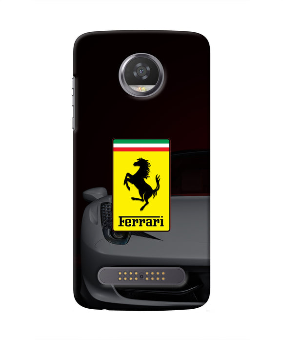 White Ferrari Moto Z2 Play Real 4D Back Cover