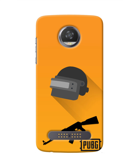 PUBG Helmet and Gun Moto Z2 Play Real 4D Back Cover