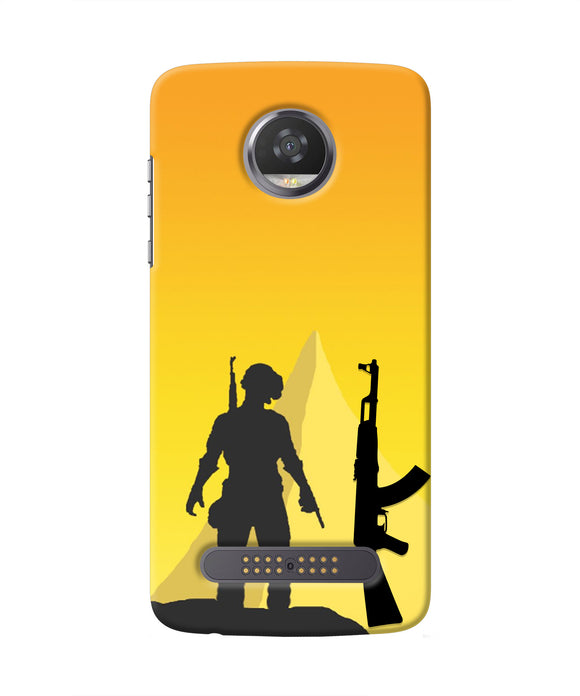 PUBG Silhouette Moto Z2 Play Real 4D Back Cover