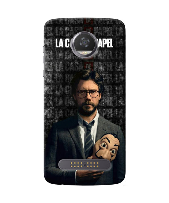 Money Heist Professor with Mask Moto Z2 Play Back Cover