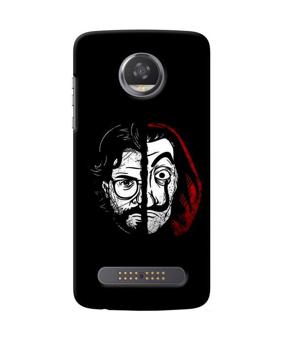 Money Heist Professor Mask Sketch Moto Z2 Play Back Cover