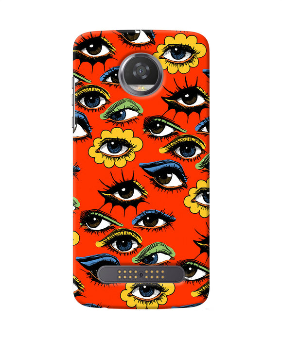 Abstract Eyes Pattern Moto Z2 Play Back Cover