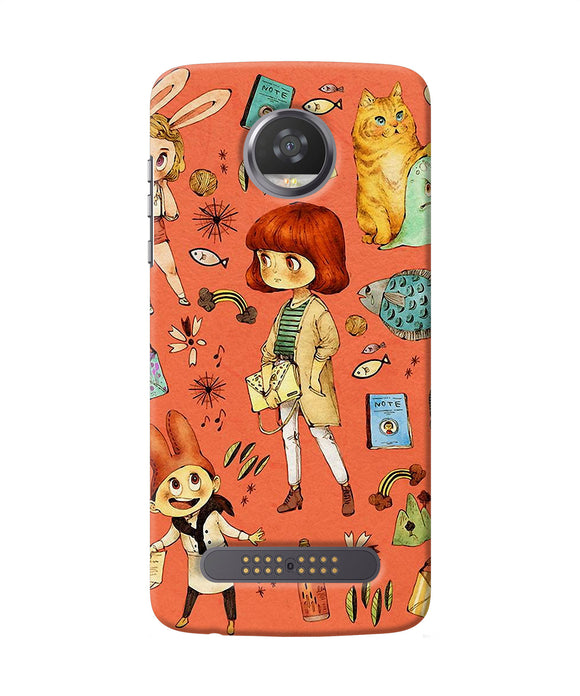 Canvas Little Girl Print Moto Z2 Play Back Cover