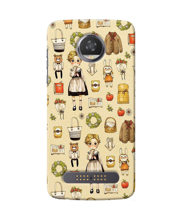 Canvas Girl Print Moto Z2 Play Back Cover