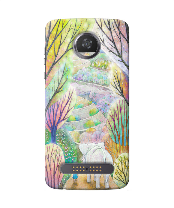 Natual Elephant Girl Moto Z2 Play Back Cover