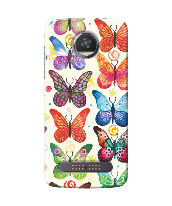 Abstract Butterfly Print Moto Z2 Play Back Cover