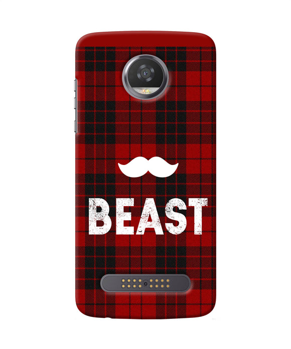 Beast Red Square Moto Z2 Play Back Cover