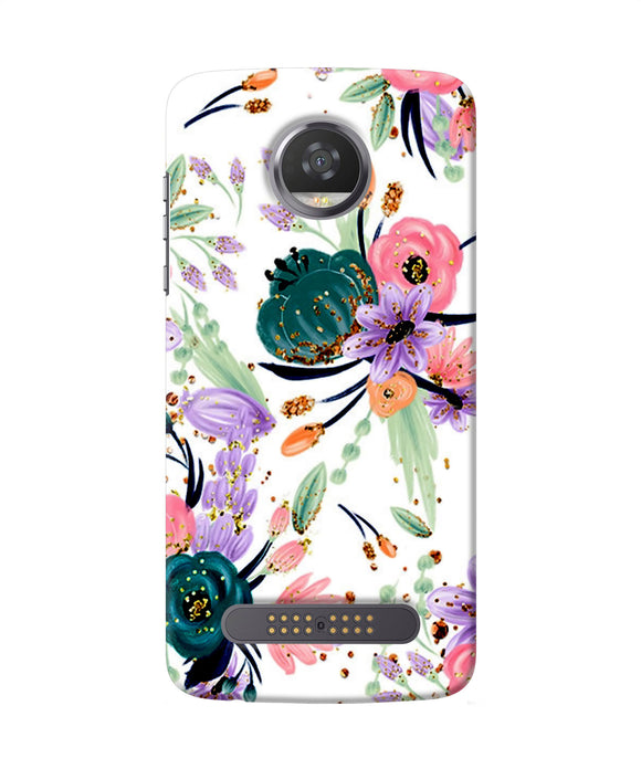 Abstract Flowers Print Moto Z2 Play Back Cover