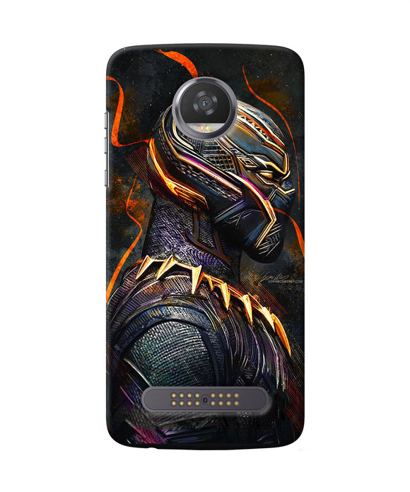 Black Panther Side Face Moto Z2 Play Back Cover