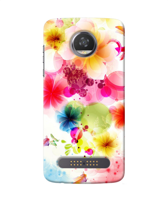 Flowers Print Moto Z2 Play Back Cover