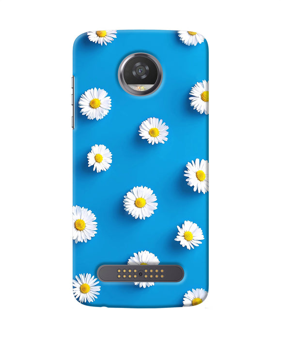 White Flowers Moto Z2 Play Back Cover