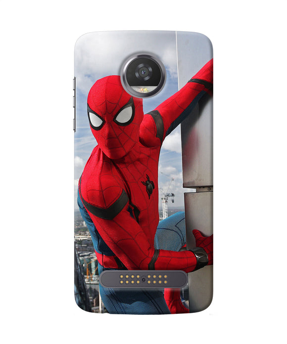 Spiderman On The Wall Moto Z2 Play Back Cover