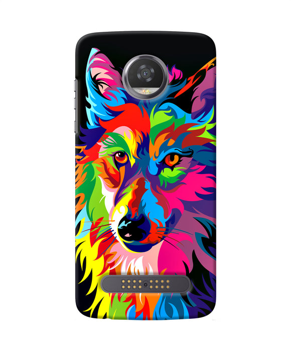 Colorful Wolf Sketch Moto Z2 Play Back Cover