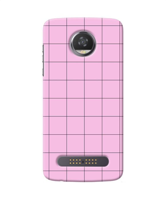 Pink Square Print Moto Z2 Play Back Cover