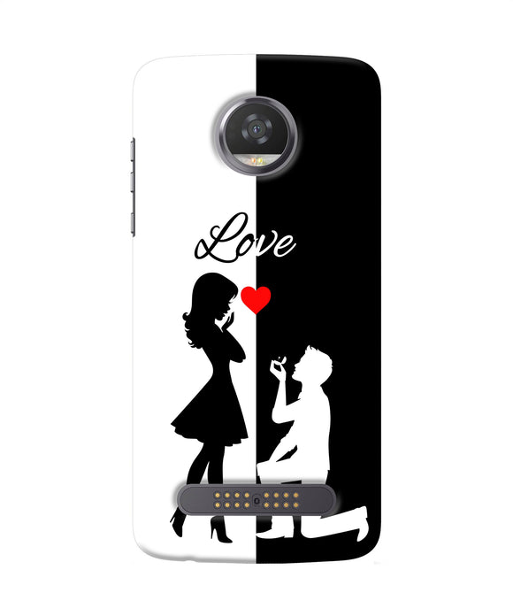 Love Propose Black And White Moto Z2 Play Back Cover