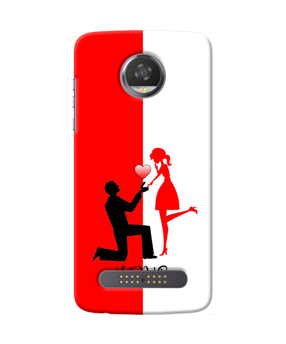 Love Propose Red And White Moto Z2 Play Back Cover