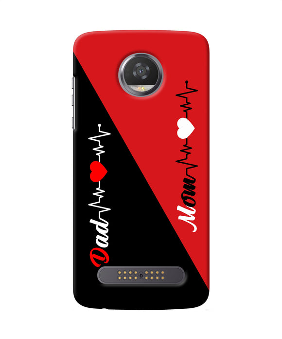 Mom Dad Heart Line Moto Z2 Play Back Cover