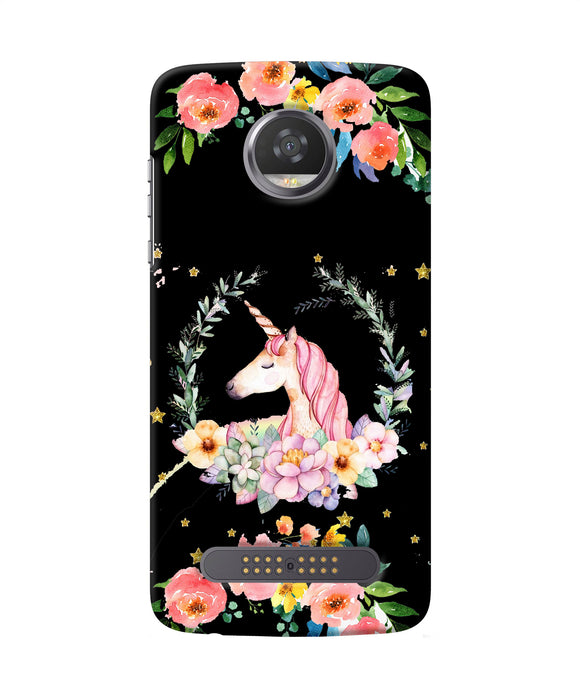 Unicorn Flower Moto Z2 Play Back Cover