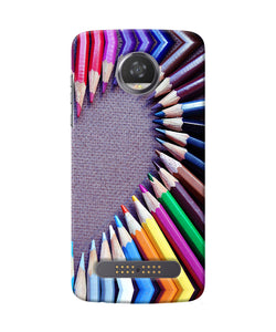 Color Pencil Half Heart Moto Z2 Play Back Cover