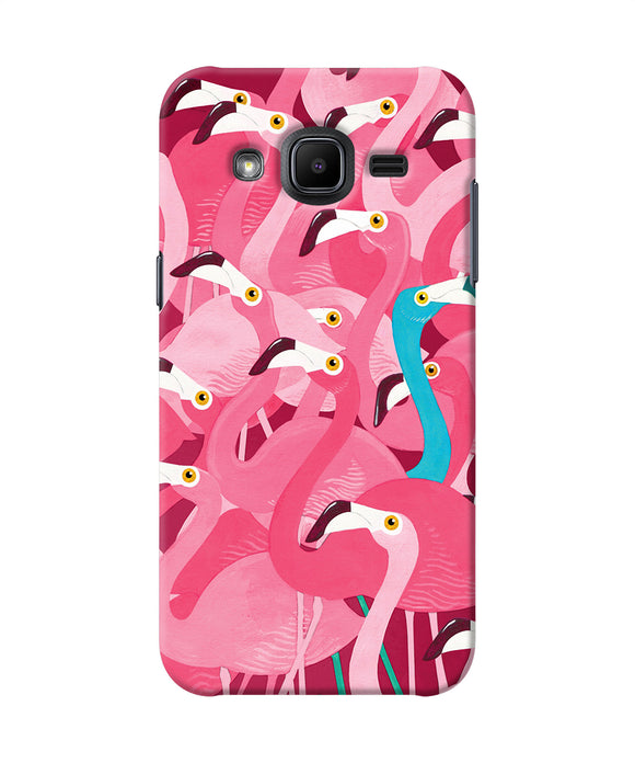 Abstract Sheer Bird Pink Print Samsung J2 2017 Back Cover