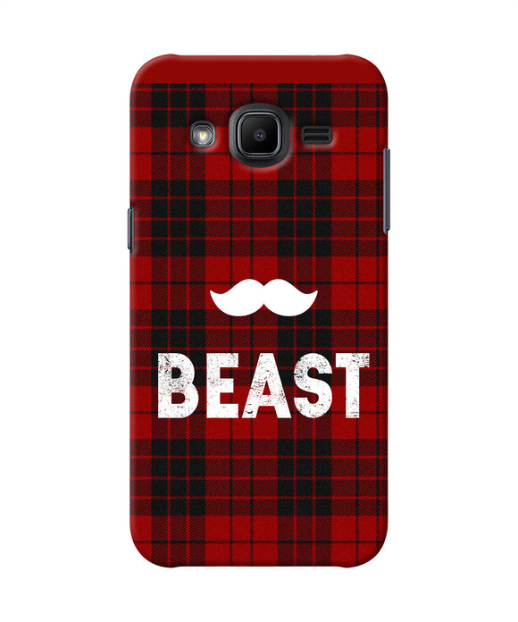 Beast Red Square Samsung J2 2017 Back Cover